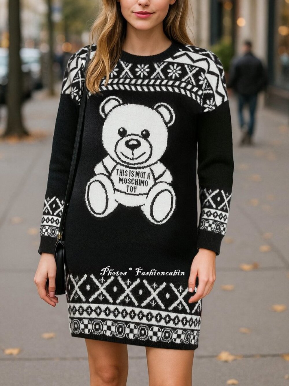 NWT Moschino Teddy Bear Sweater Dress | Cozy Knit Logo Winter Dress